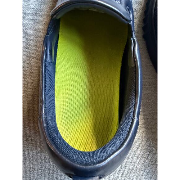 Salvatore Ferragamo Woven Slip on Sneaker Leather Blue Men's Sz 14 Preppy - Picture 10 of 13